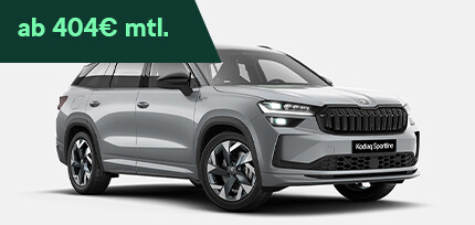 Skoda Kodiaq Sportline 1,5 TSI iV in der Dreiviertelansicht von vorne parkend
