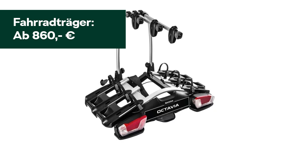 Original Skoda Fahrradtr&auml;ger in der Frontansicht 