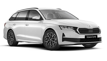 Skoda Octavia Combi Balance parkend in der Dreiviertelansicht von vorne vor wei&szlig;em Hintergrund