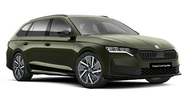 Skoda Octavia Combi Sportline parkend in der Dreiviertelansicht von vorne vor wei&szlig;em Hintergrund